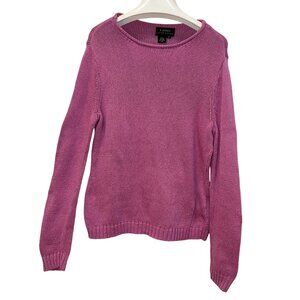 Ralph Lauren mauve lavender cotton roll hem neckline sweater M